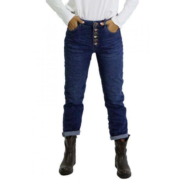 Jeans con dettagli bottoni cuori "Marienne"